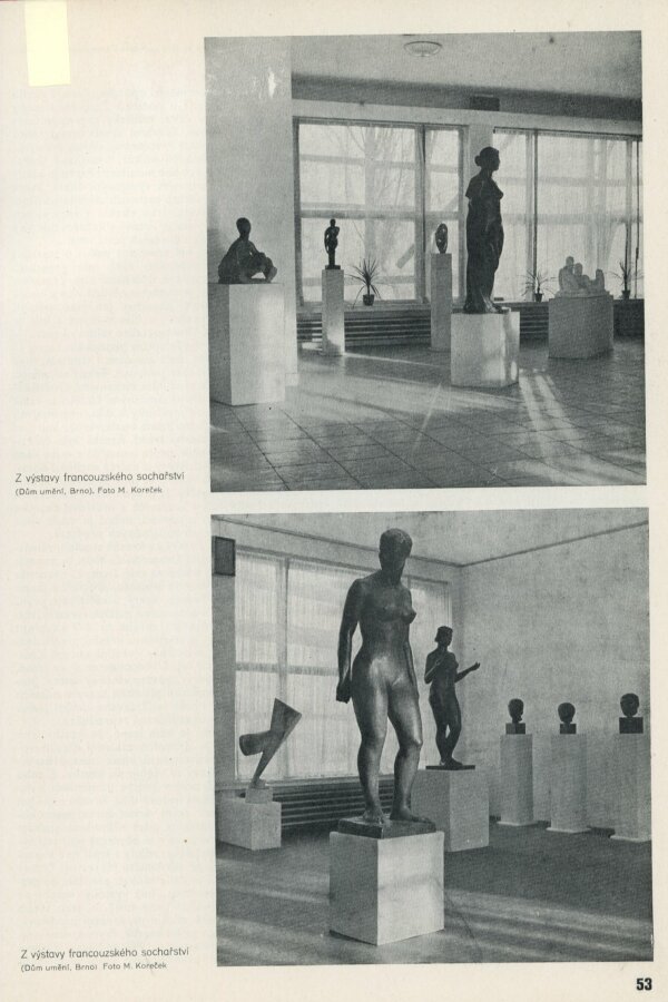 Z časopisu: Blok, časopis pro umění, ročník II, č. 4, Brno 1948, Blok Informace o kulturní práci, s. 53